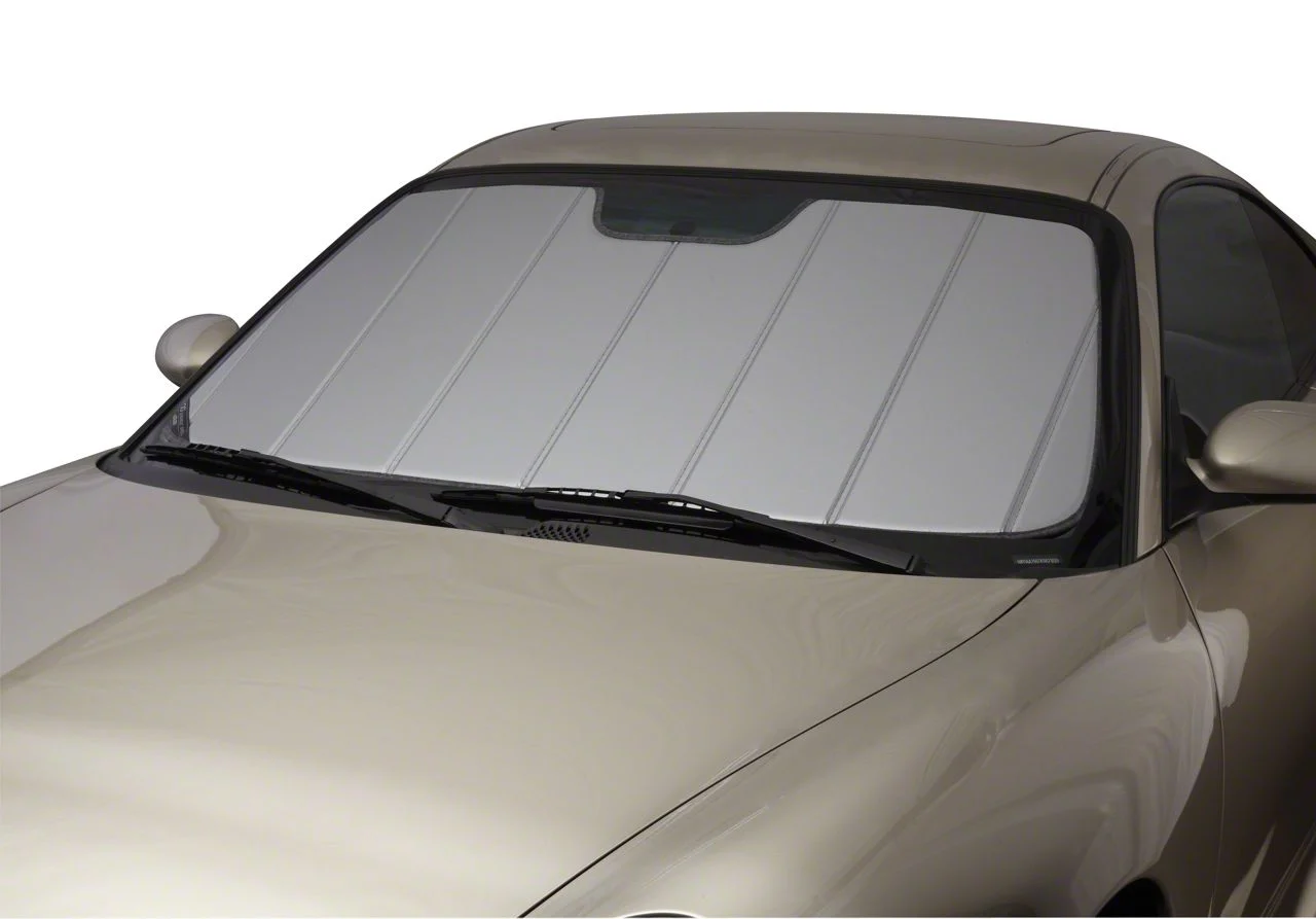 Covercraft UVS100 Heat Shield Custom Sunscreen; Silver (19-24 RAM 3500 w/ 5-Inch Wide Rearview Mirror Sensor)