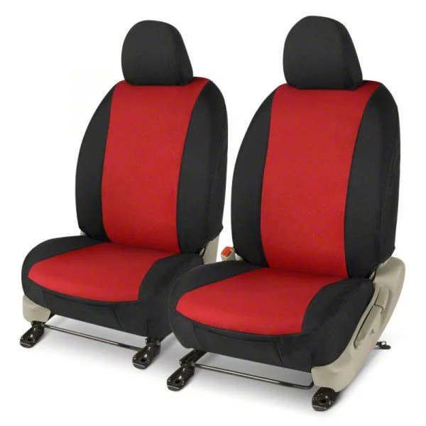 Covercraft Precision Fit Seat Covers Endura Custom Front Row Seat Covers; Red/Black (19-23 Ranger Lariat)