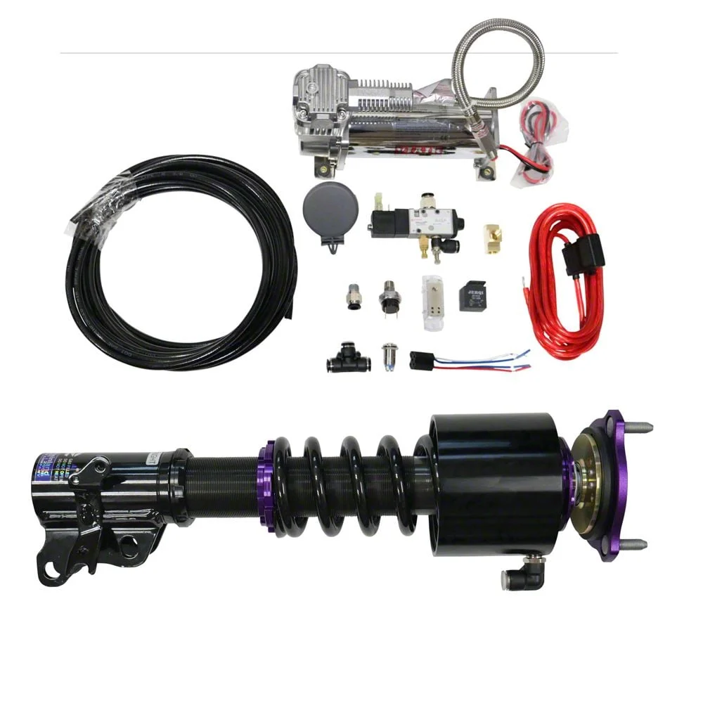 D2 Racing RS Series Coil-Over Kit with Front Air Cups and Gold Tankless Control System (06-10 RWD Charger)