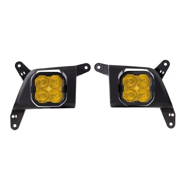 Diode Dynamics SS3 Pro Type SV2 LED Fog Light Kit; ABL Yellow SAE Fog (20-23 Silverado 3500 HD)