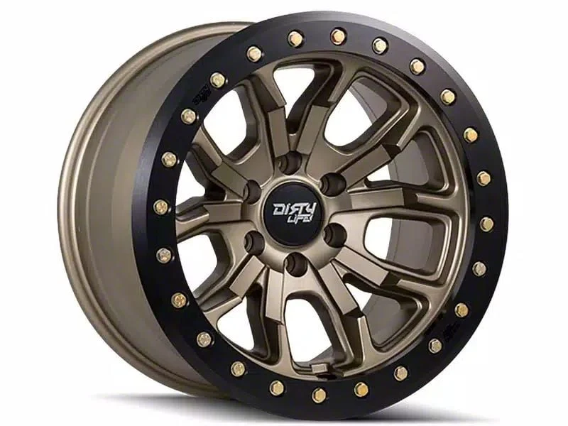 Dirty Life DT-1 Satin Gold 8-Lug Wheel; 17x9; -12mm Offset (03-09 RAM 2500)
