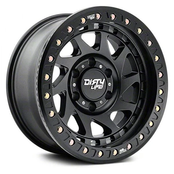 Dirty Life Enigma Race Matte Black 8-Lug Wheel; 17x9; -12mm Offset (11-16 F-350 Super Duty SRW)