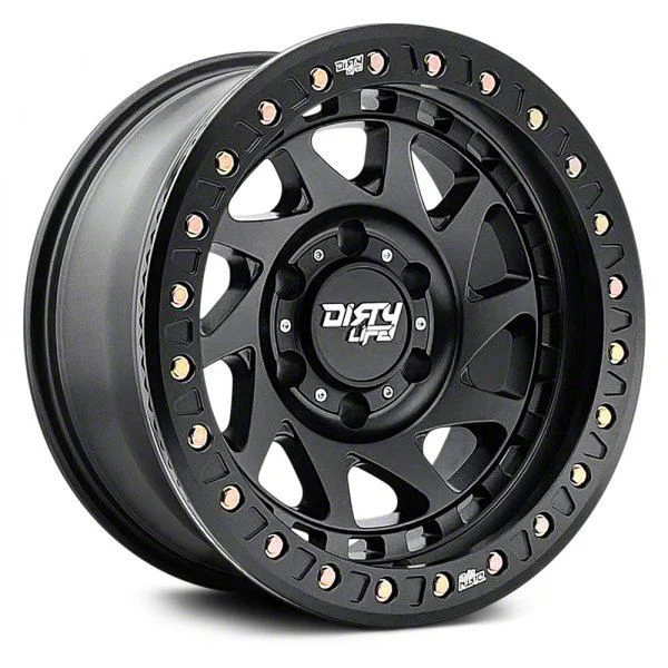 Dirty Life Enigma Race Matte Black 8-Lug Wheel; 17x9; -12mm Offset (17-22 F-350 Super Duty SRW)