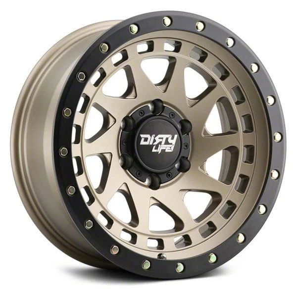 Dirty Life Enigma Pro Satin Gold 8-Lug Wheel; 17x9; -12mm Offset (07-10 Sierra 2500 HD)