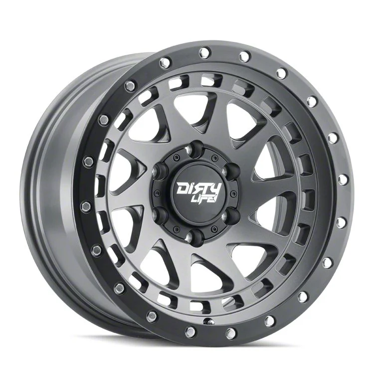 Dirty Life Enigma Pro Satin Graphite 8-Lug Wheel; 17x9; -12mm Offset (07-10 Sierra 2500 HD)