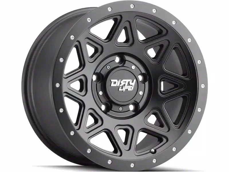 Dirty Life Theory Matte Black 8-Lug Wheel; 17x9; -12mm Offset (07-10 Sierra 2500 HD)