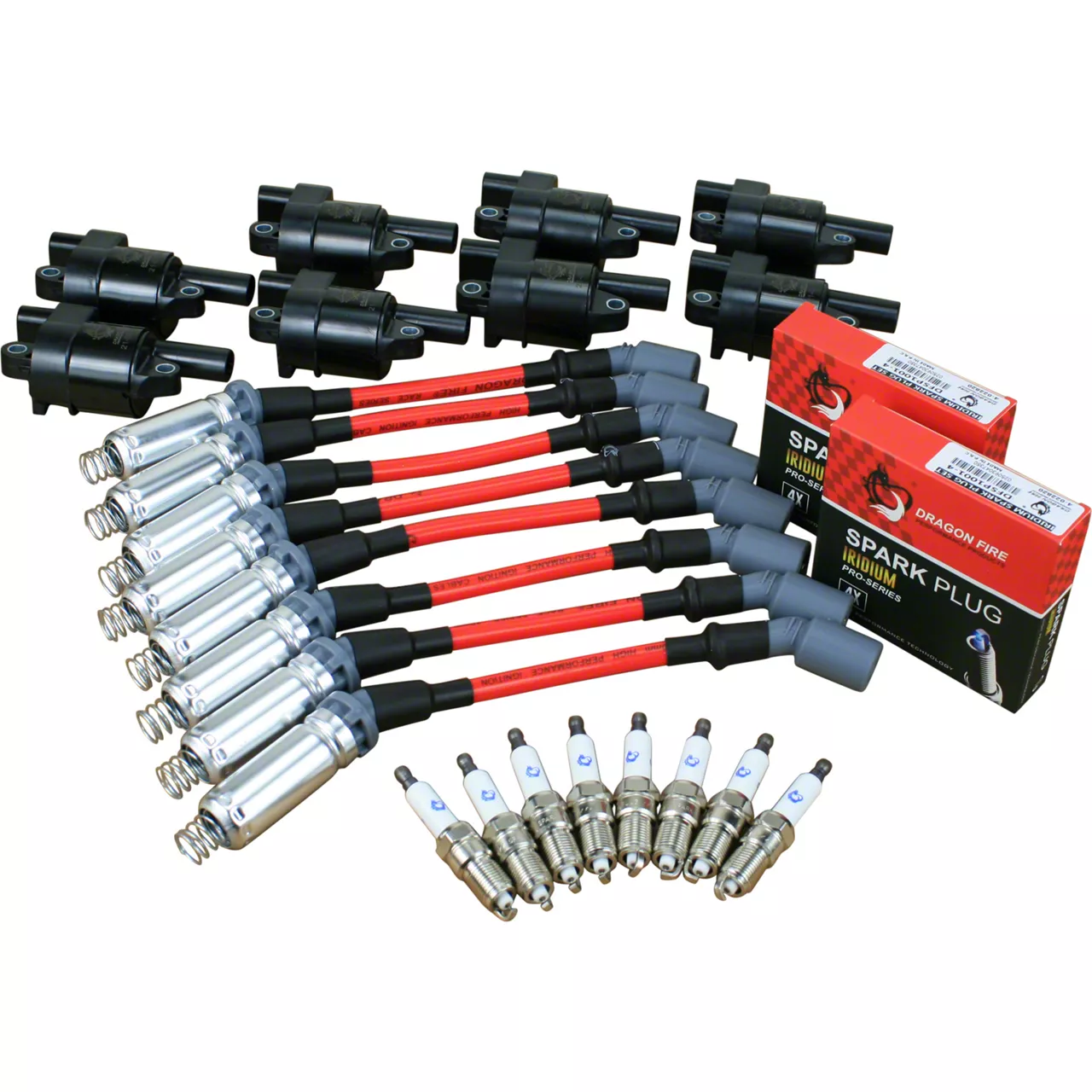 Dragon Fire Performance Ignition Tune Up Kit; Black (05-13 Corvette C6 w/ Round Coils)