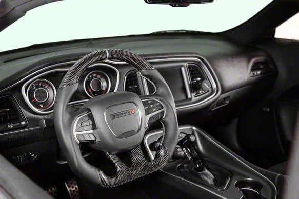 Steering Wheel; Carbon Fiber with Leather Grips (15-23 Charger w/o Heated Steering Wheel)