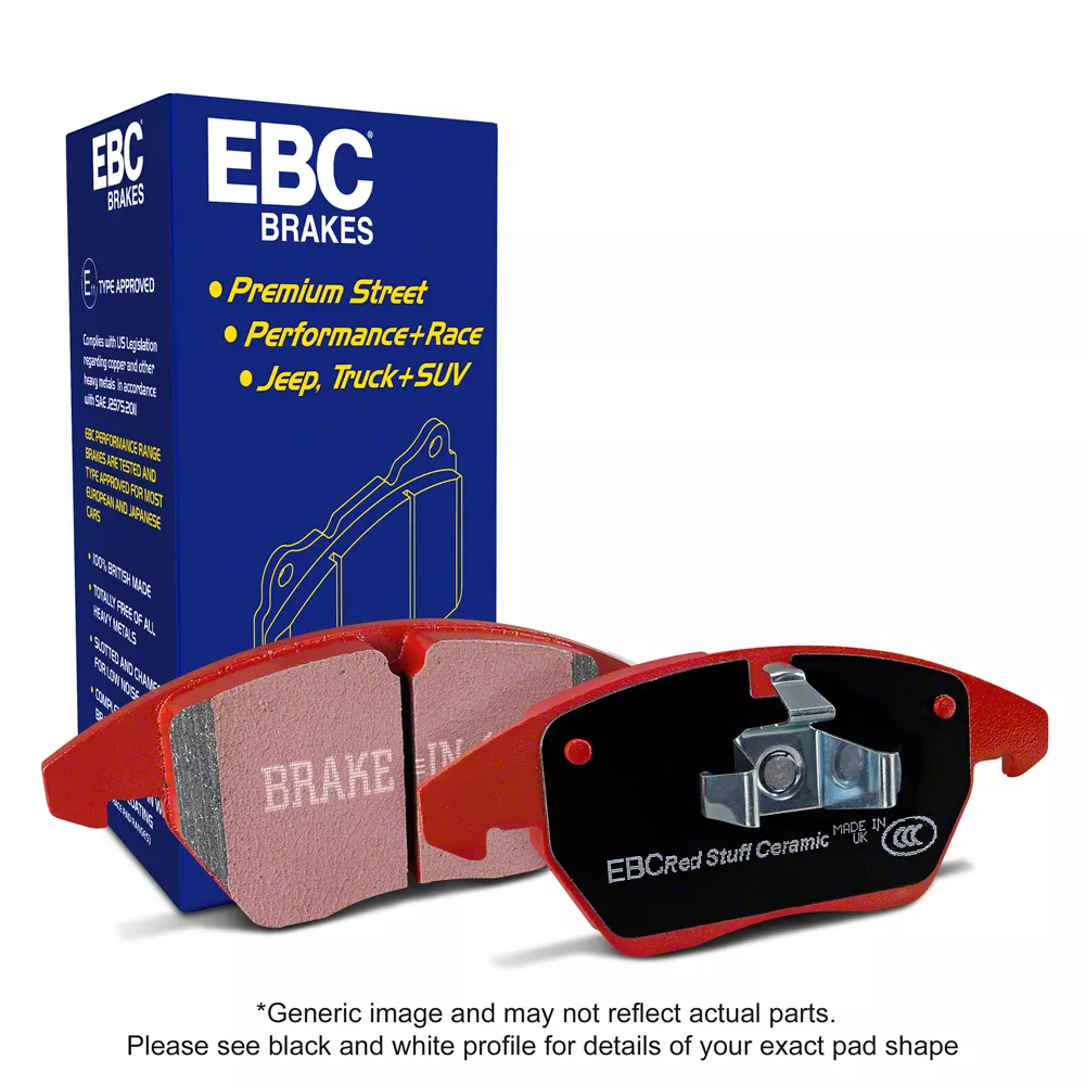 EBC Brakes Redstuff Premium Street Ceramic Brake Pads; Rear Pair (09-23 Challenger w/ Single or Dual Piston Front Calipers)