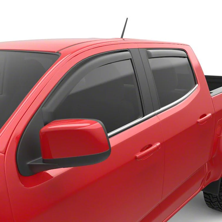EGR In-Channel Window Visors; Front and Rear; Matte Black (15-22 Colorado Crew Cab)