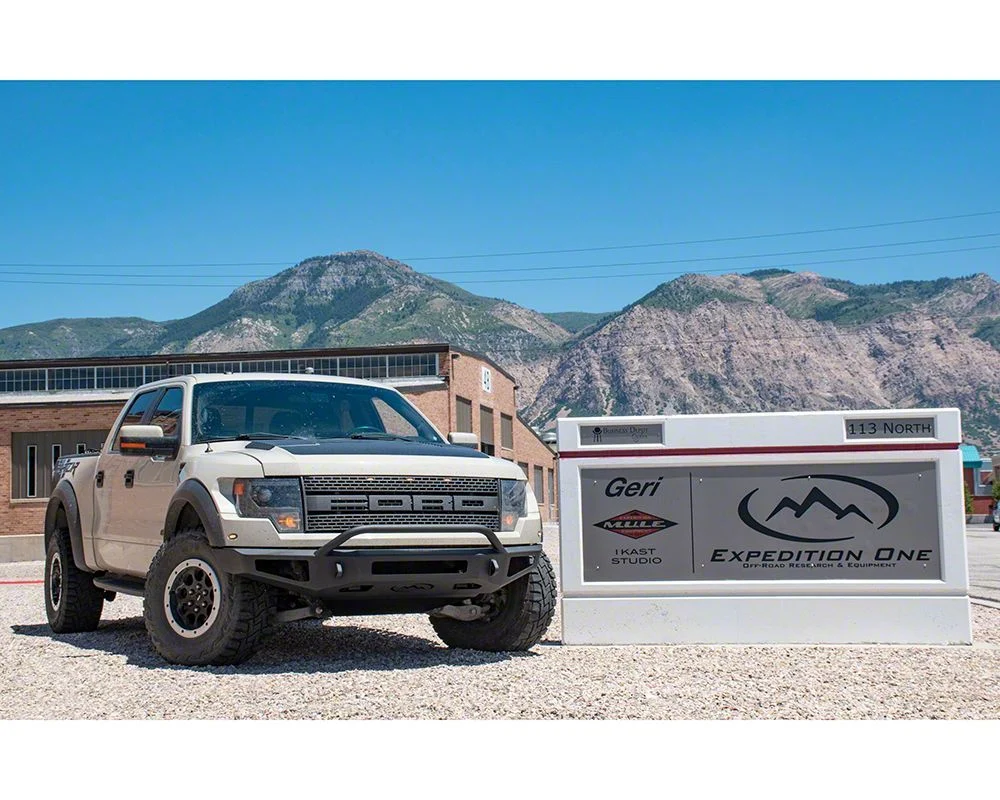 Expedition One Front Bumper with Hoop; Textured Black (10-14 F-150 Raptor)