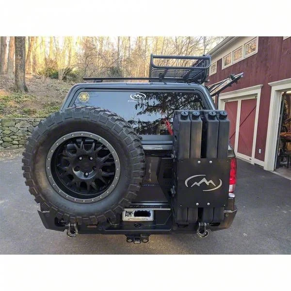 Expedition One Rear Bumper with Dual Swing Tire Carrier System; Bare Metal (09-18 RAM 1500)