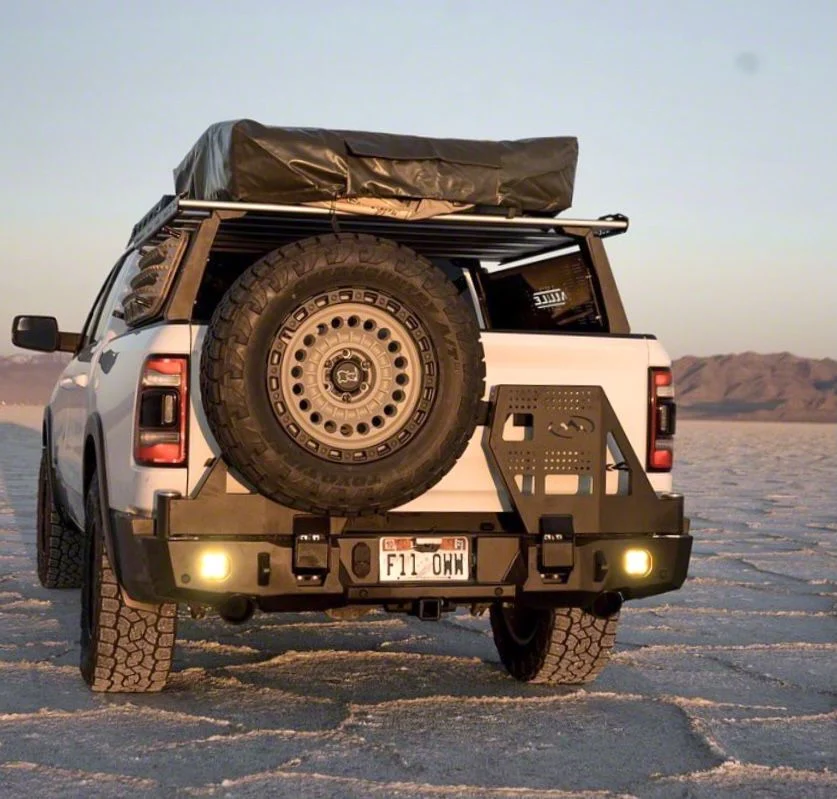 Expedition One Range Max Dual Swing Rear Bumper Tire Carrier System; Textured Black (19-24 RAM 1500, Excluding TRX)
