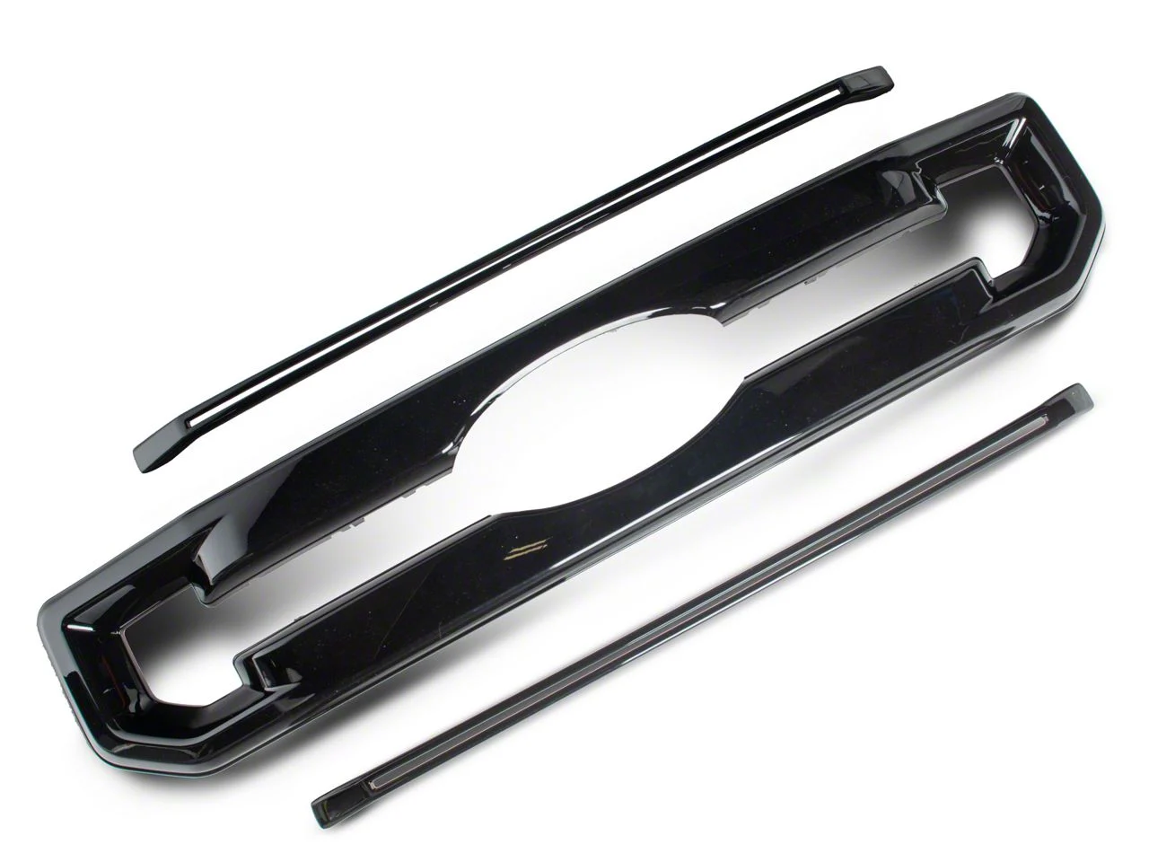 Chrome Delete Upper Grille Overlay; Gloss Black (20-22 F-250 Super Duty XL, XLT)