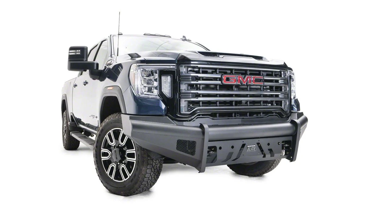 Fab Fours Black Steel Elite Front Bumper; Matte Black (20-23 Sierra 3500 HD)