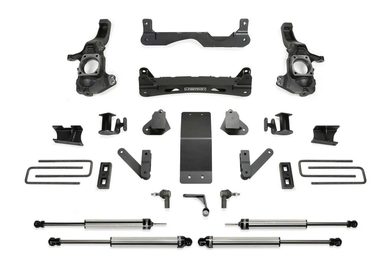 Fabtech 4-Inch Suspension Lift Kit with Dirt Logic 2.25 Shocks (20-26 4WD Sierra 2500 HD Double Cab, Crew Cab)