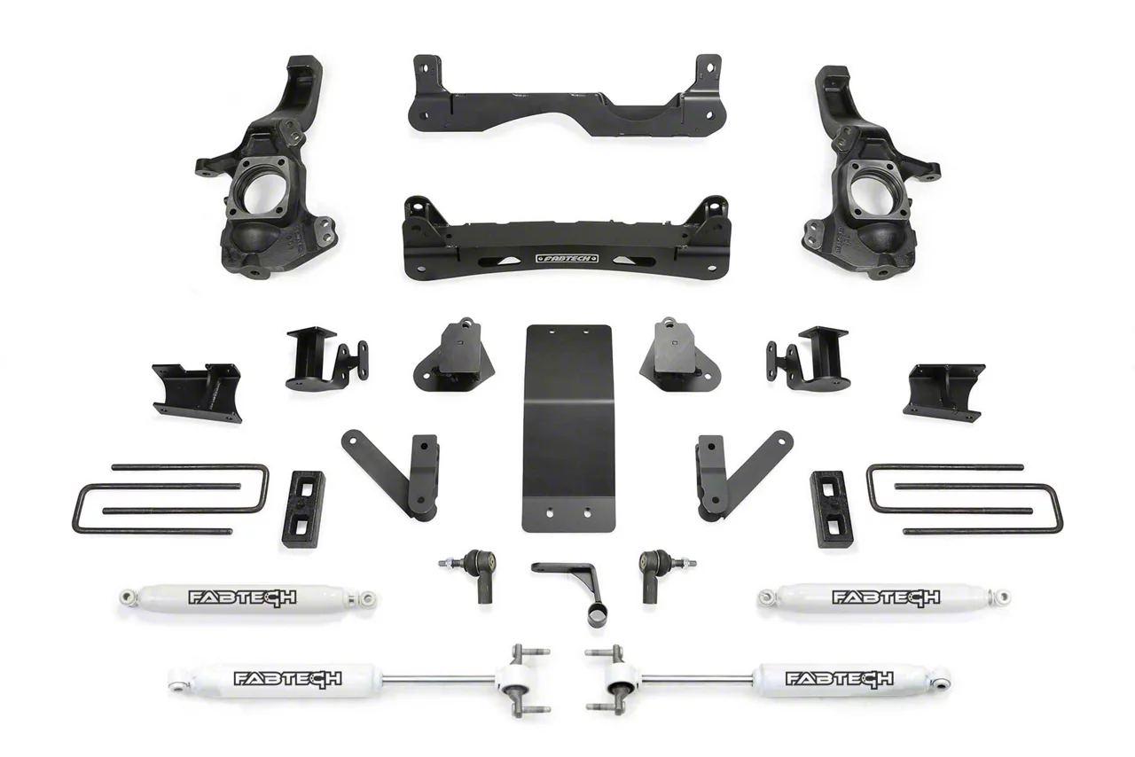 Fabtech 4-Inch Suspension Lift Kit with Performance Shocks (20-26 4WD Sierra 2500 HD Double Cab, Crew Cab)