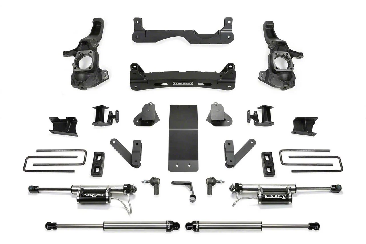 Fabtech 4-Inch Suspension Lift Kit with Front Dirt Logic 2.25 Reservoir Coil-Overs and Rear Dirt Logic 2.25 Shocks (20-26 4WD Silverado 2500 HD Double Cab, Crew Cab)