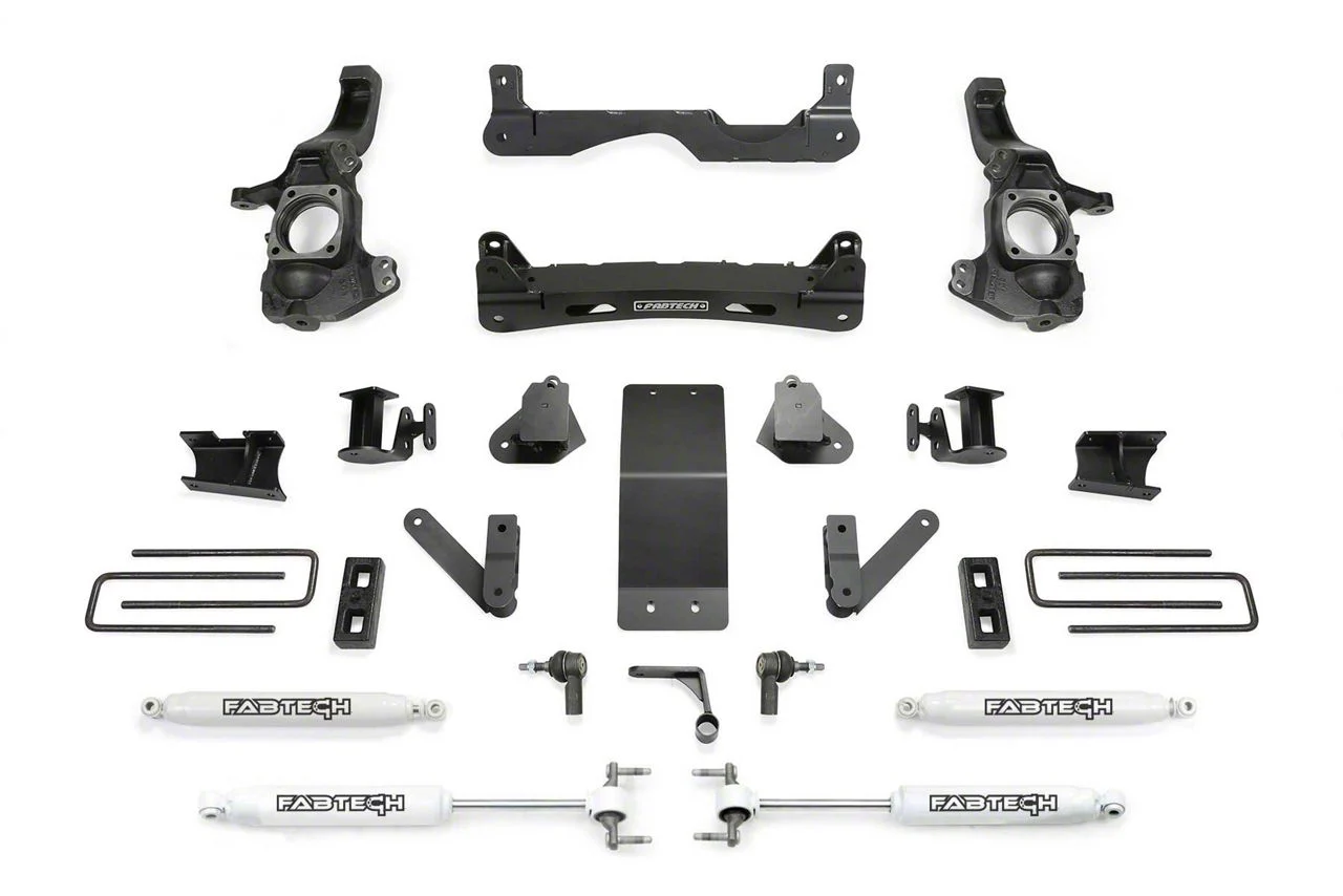 Fabtech 4-Inch Suspension Lift Kit with Performance Shocks (20-26 4WD Silverado 2500 HD Double Cab, Crew Cab)