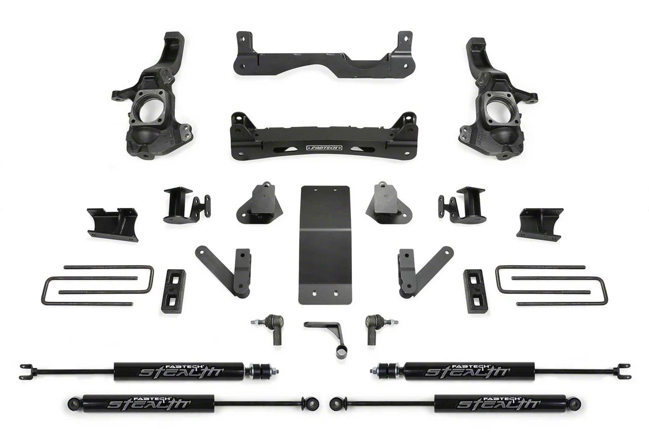 Fabtech 4-Inch Suspension Lift Kit with Stealth Shocks (20-26 4WD Silverado 2500 HD Double Cab, Crew Cab)