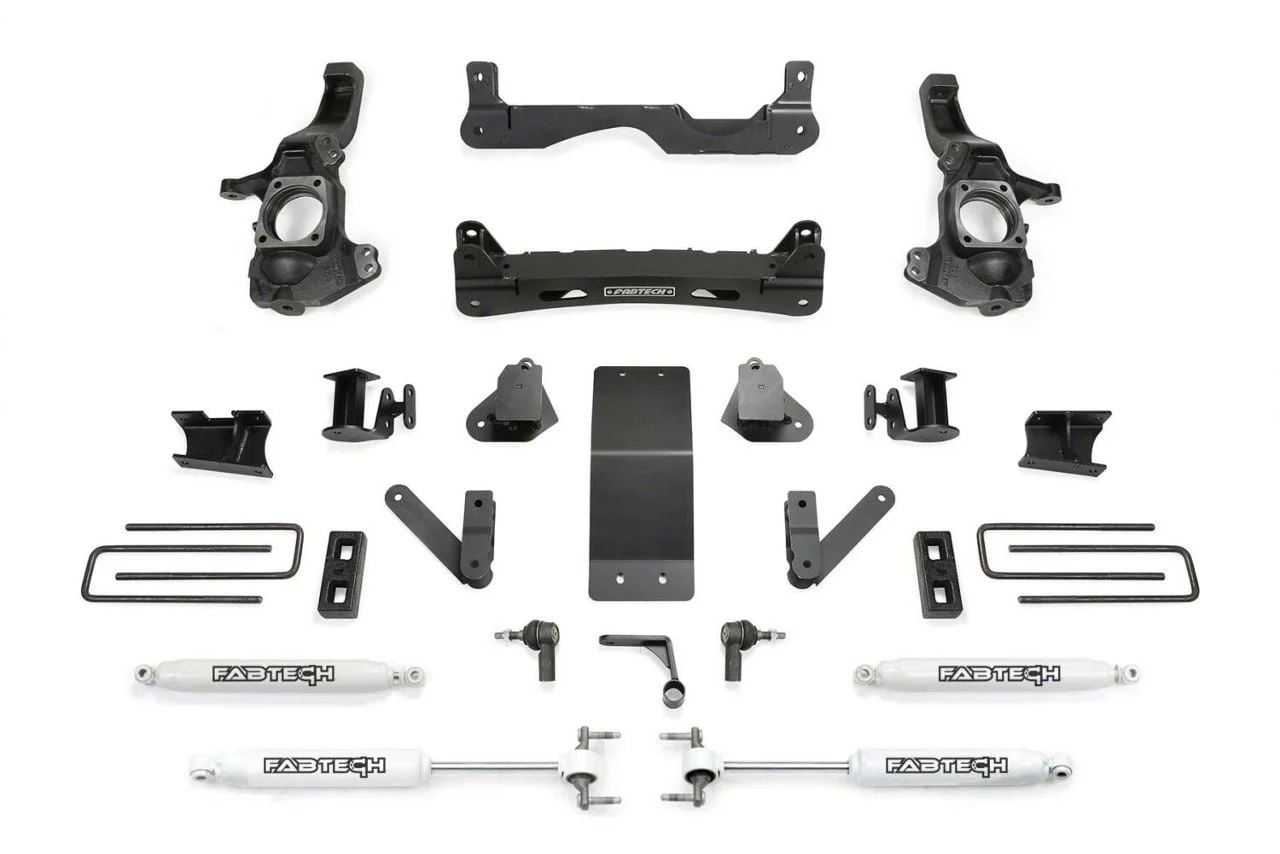 Fabtech 4-Inch Suspension Lift Kit with Performance Shocks (20-26 4WD Silverado 3500 HD Double Cab, Crew Cab)