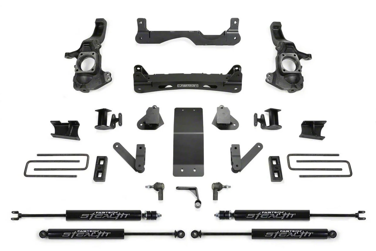 Fabtech 4-Inch Suspension Lift Kit with Stealth Shocks (20-26 4WD Silverado 3500 HD Double Cab, Crew Cab)