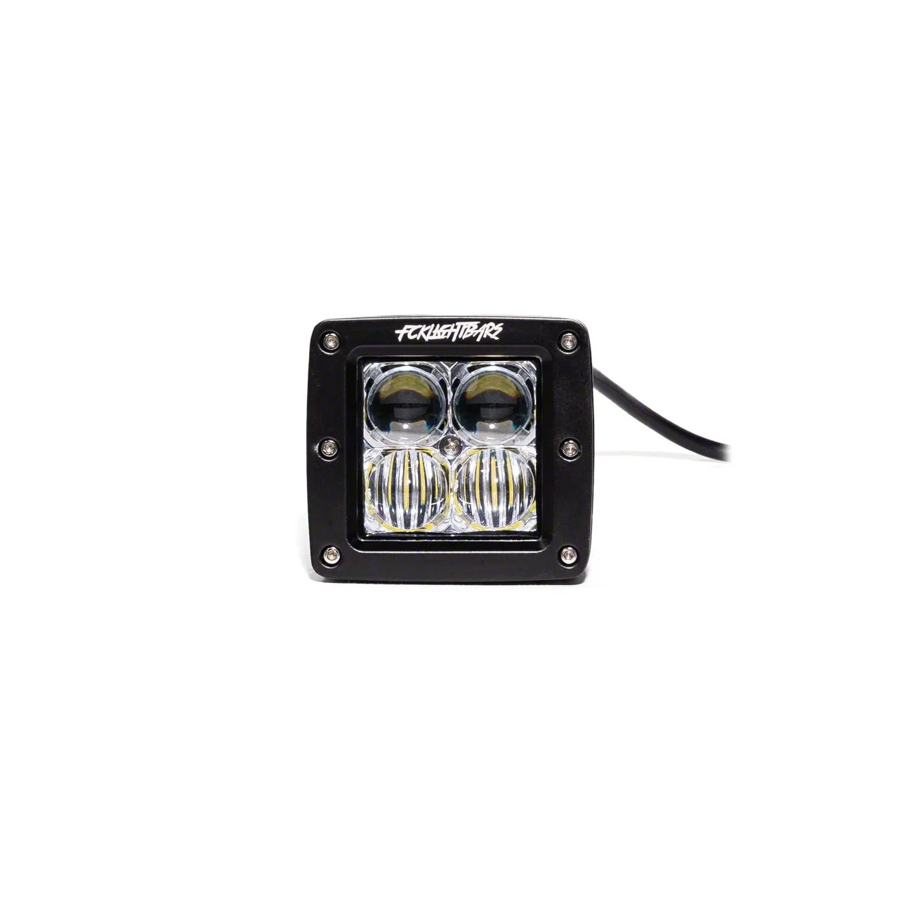 FCKLightBars P-4 3-Inch High-Output White LED Light Pods; Flood Beam (Universal; Some Adaptation May Be Required)