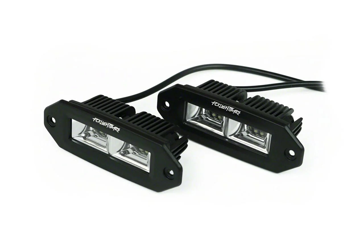 FCKLightBars LP-4 Flush Mount 7-Inch LED Light Pods; Flood Beam (Universal; Some Adaptation May Be Required)