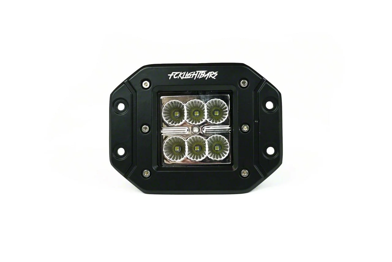 FCKLightBars P-3 Flush Mount 3-Inch LED Light Pod; Spot Beam (Universal; Some Adaptation May Be Required)