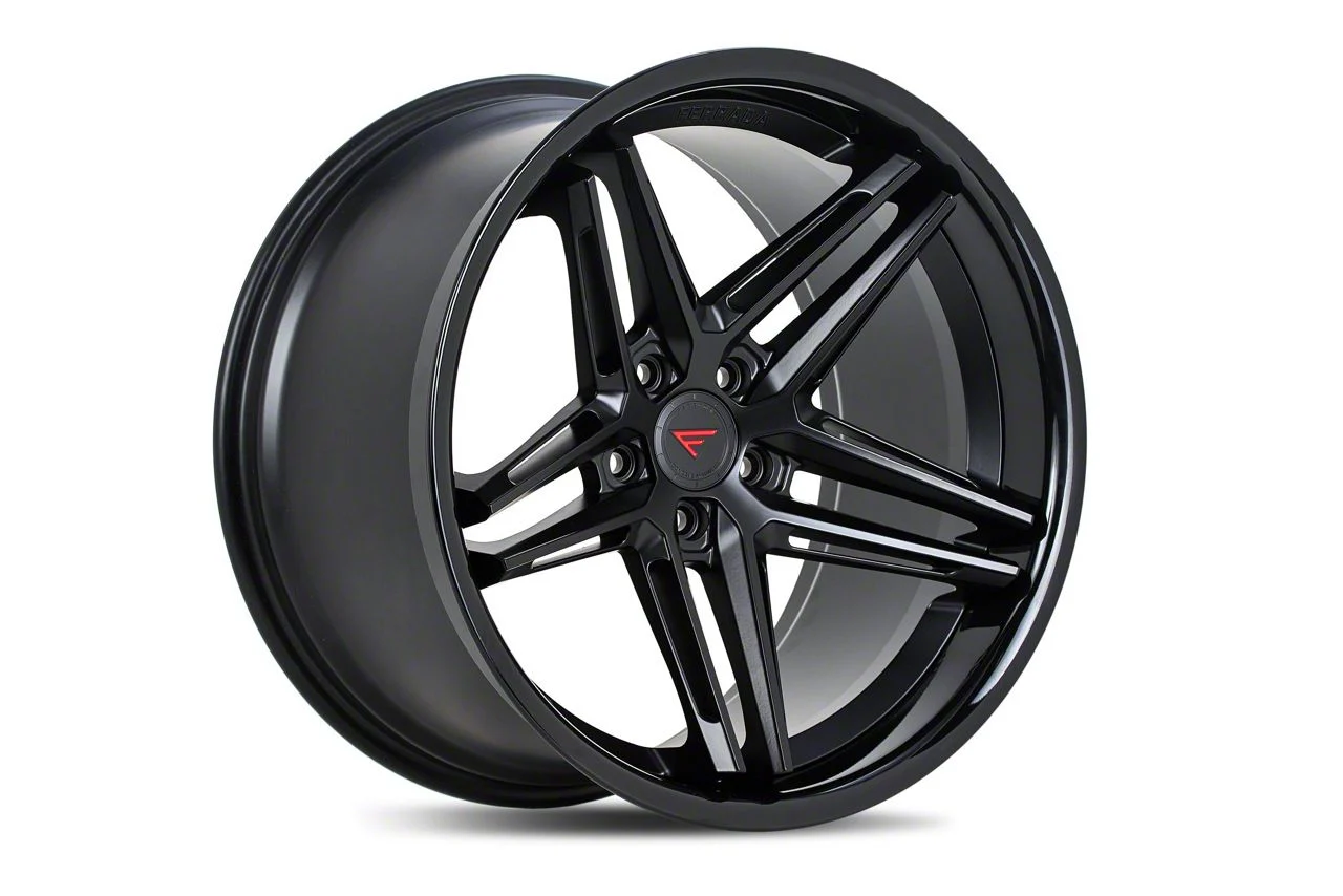 Ferrada Wheels CM1 Matte Black with Gloss Black Lip Wheel; Rear Only; 20x12; 45mm Offset (20-26 Corvette C8 Stingray)