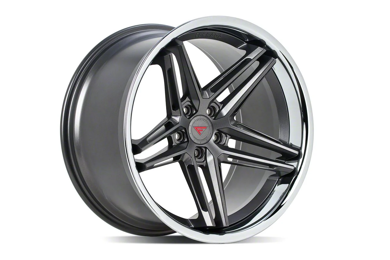 Ferrada Wheels CM1 Matte Graphite with Chrome Lip Wheel; Rear Only; 20x12; 45mm Offset (20-26 Corvette C8 Stingray)