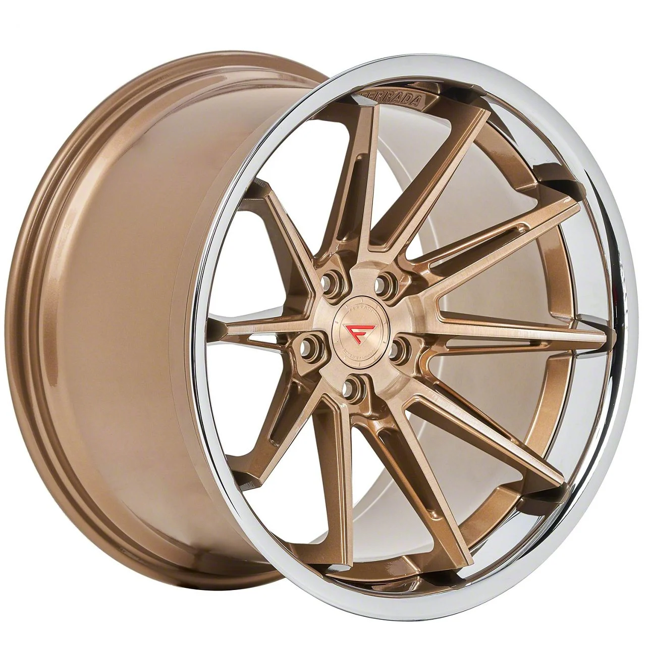 Ferrada Wheels CM2 Brushed Cobre with Chrome Lip Wheel; Rear Only; 20x12; 45mm Offset (20-26 Corvette C8 Stingray)
