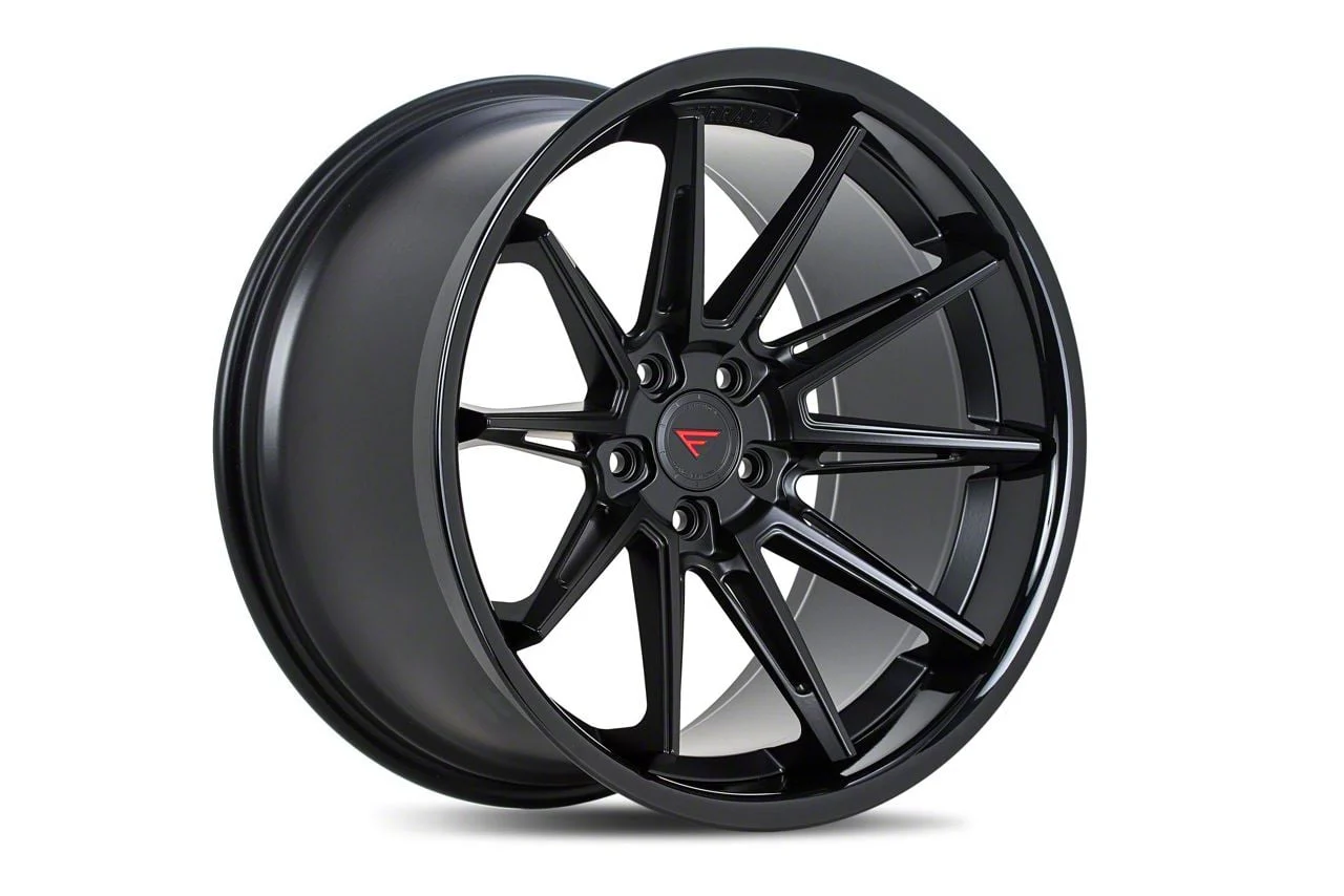 Ferrada Wheels CM2 Matte Black with Gloss Black Lip Wheel; Rear Only; 20x12; 45mm Offset (20-26 Corvette C8 Stingray)