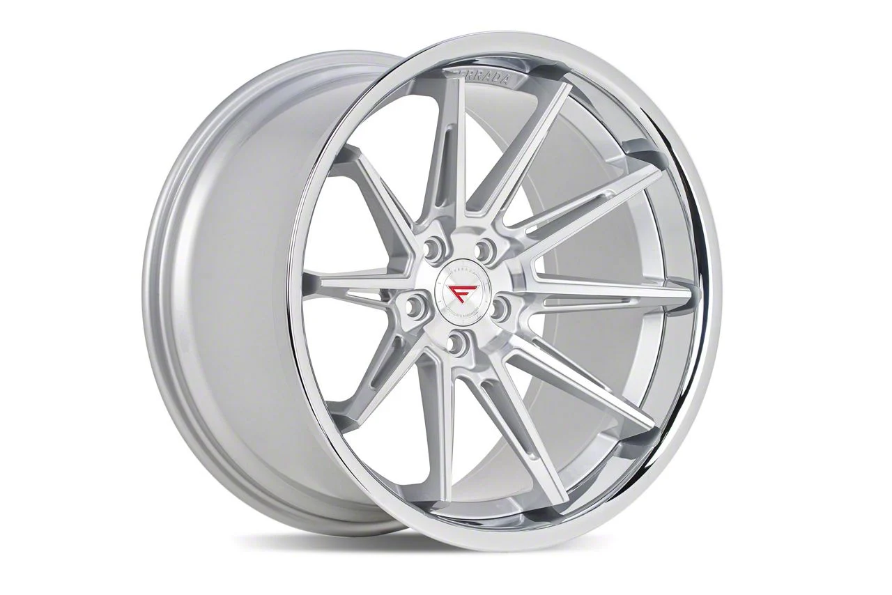 Ferrada Wheels CM2 Machine Silver with Chrome Lip Wheel; 20x9; 25mm Offset (24-26 Mustang)