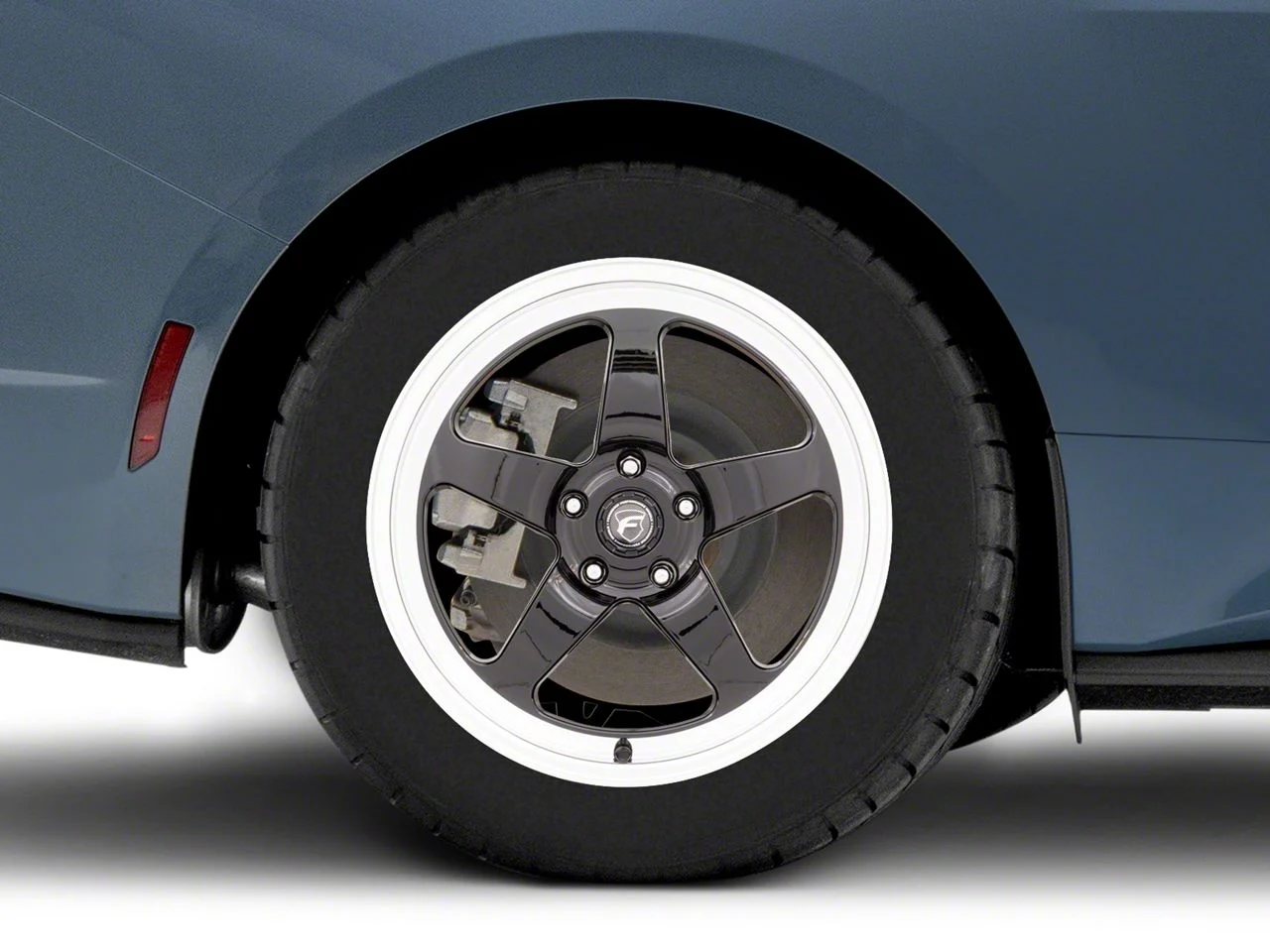 Forgestar D5 Beadlock Drag Black Machined Wheel; Rear Only; 17x10; 50mm Offset (24-26 Mustang)