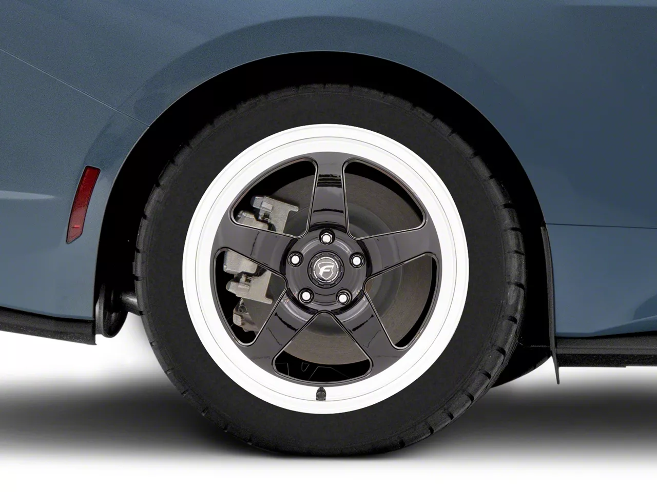 Forgestar D5 Drag Black Machined Wheel; Rear Only; 18x10; 42mm Offset (24-26 Mustang)