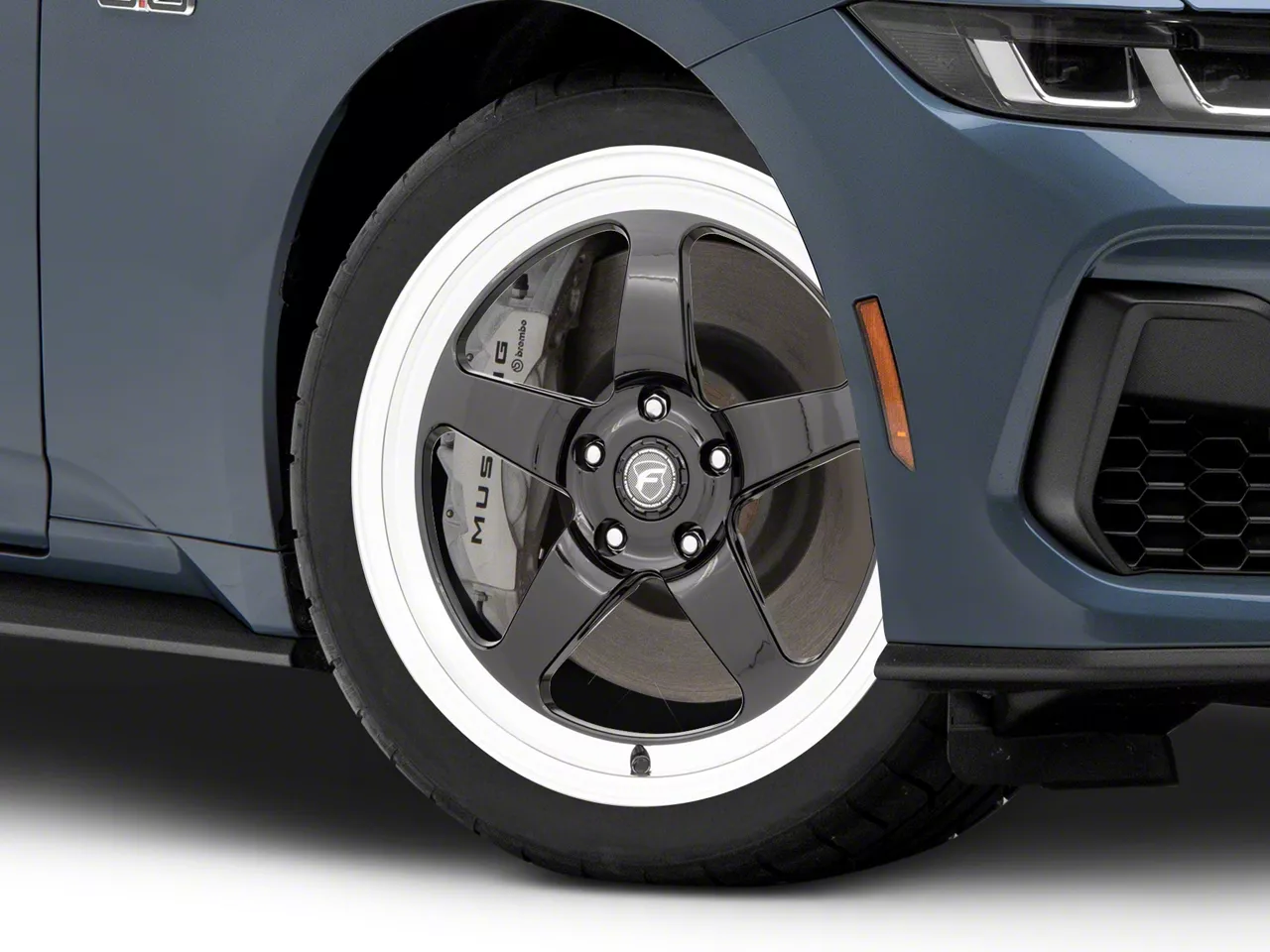 Forgestar D5 Drag Black Machined Wheel; Front Only; 18x5; -23mm Offset (24-26 Mustang)