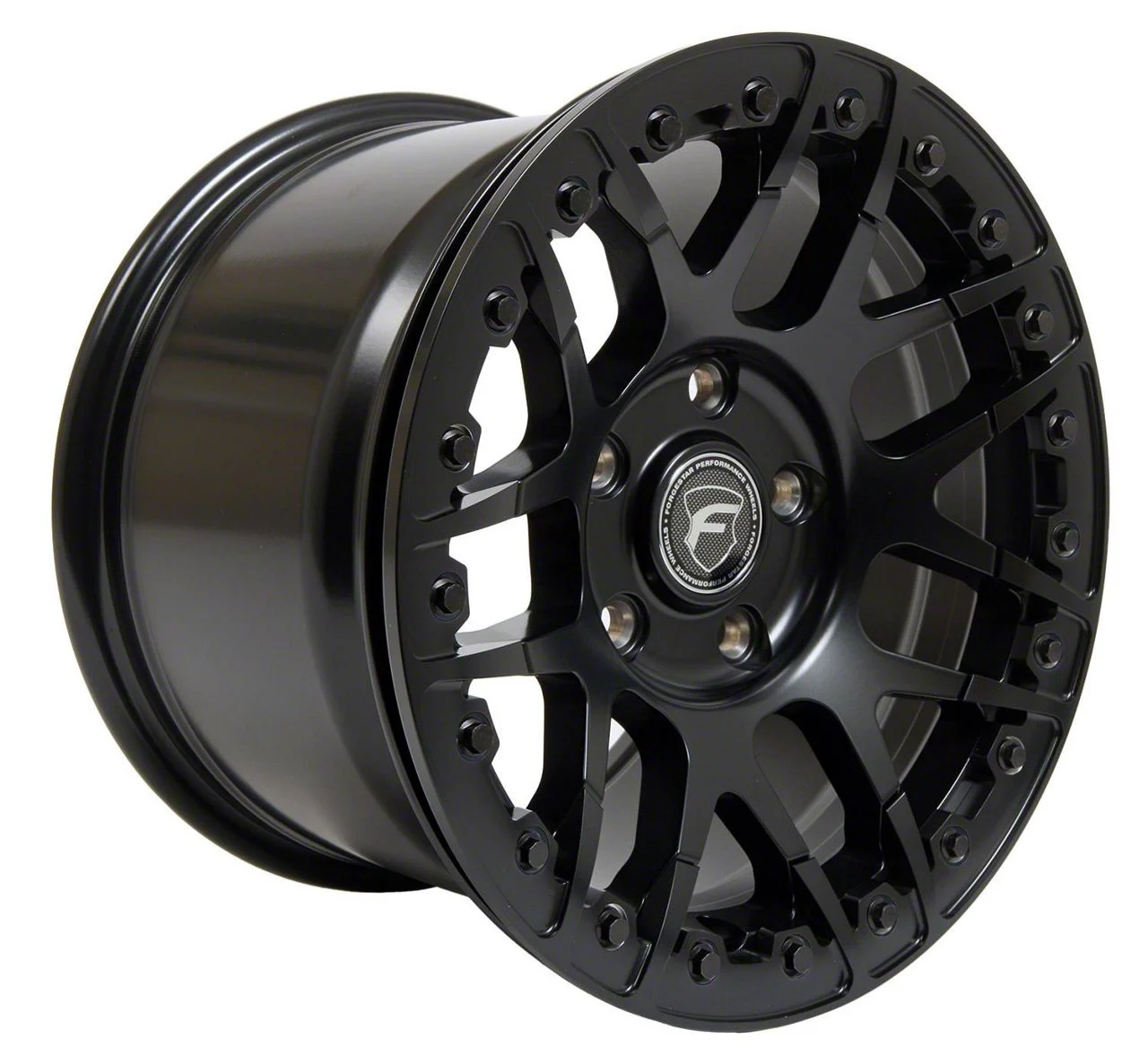 Forgestar F14 Beadlock Satin Black Wheel; Rear Only; 15x10; 50mm Offset (24-26 Mustang)