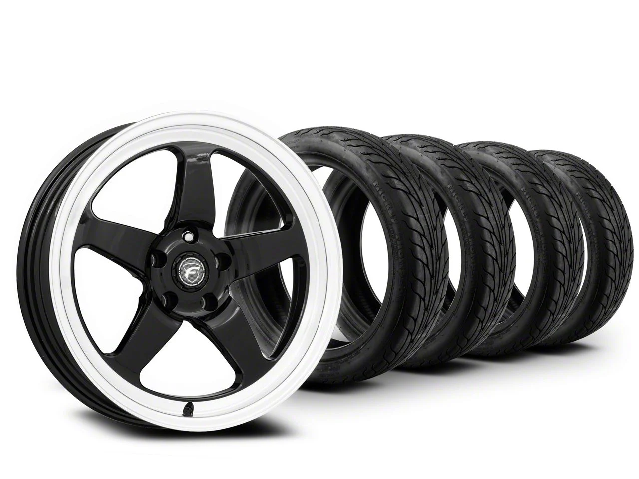 18x5 Forgestar D5 Drag Wheel & Mickey Thompson Drag Radial Sportsman S/R Tire Package (15-23 Mustang GT, EcoBoost, V6)