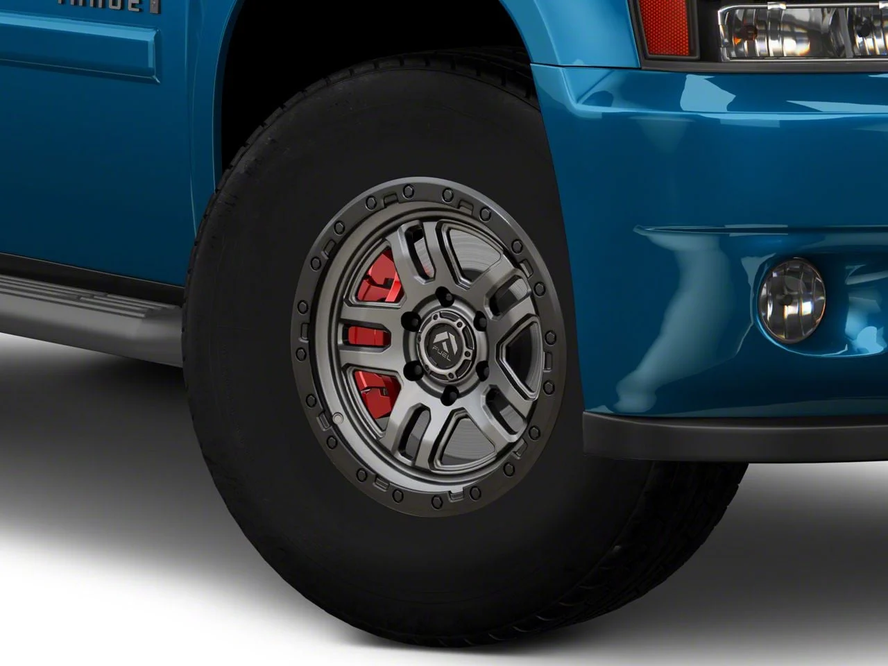 Fuel Wheels Ammo Matte Gunmetal with Black Bead Ring 6-Lug Wheel; 17x9; 1mm Offset (07-14 Tahoe)