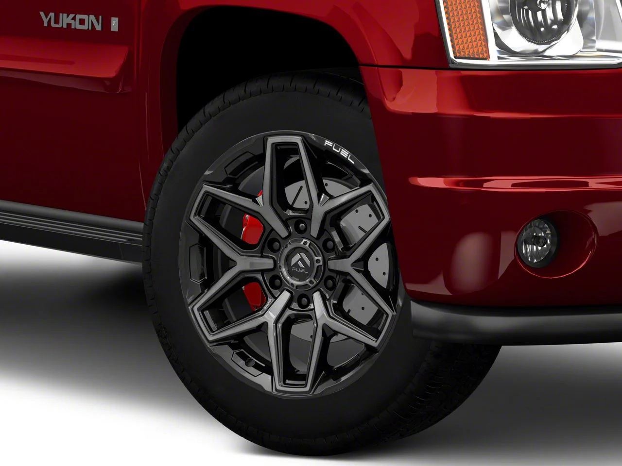 Fuel Wheels Flux Gloss Black Brushed with Gray Tint 6-Lug Wheel; 20x9; 20mm Offset (07-14 Yukon)