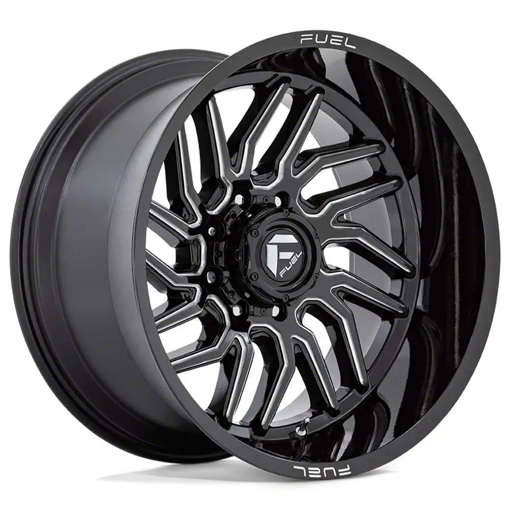 Fuel Wheels Hurricane Gloss Black Milled 8-Lug Wheel; 22x12; -44mm Offset (20-26 Sierra 3500 HD SRW)