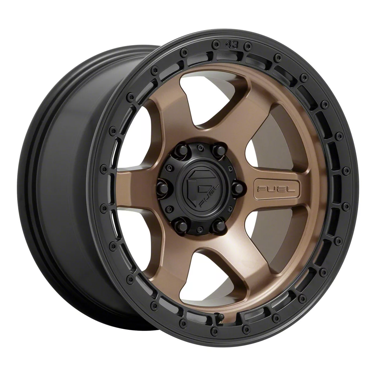 Fuel Wheels Block Matte Bronze with Black Ring 6-Lug Wheel; 18x9; 20mm Offset (19-23 Ranger)