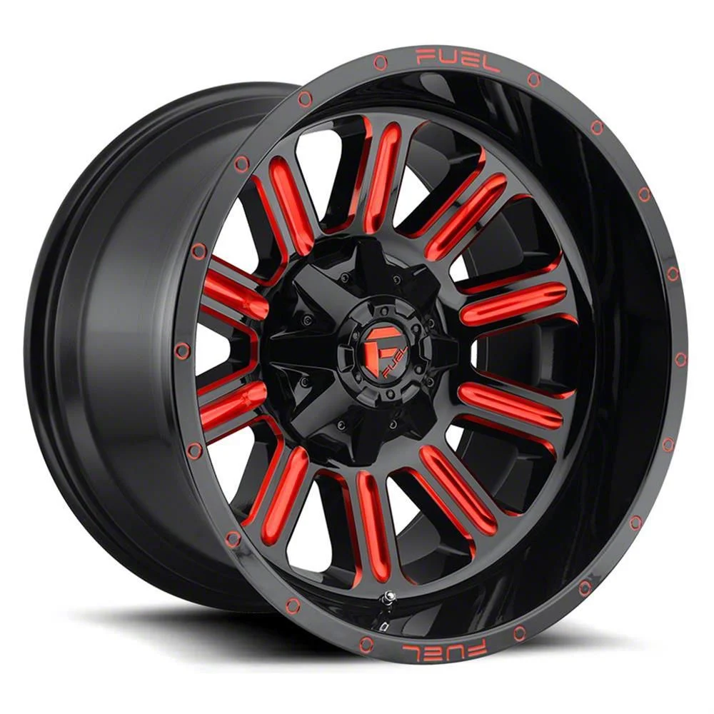 Fuel Wheels Hardline Gloss Black with Red Tint Clear 8-Lug Wheel; 20x9; 20mm Offset (07-10 Sierra 3500 HD SRW)