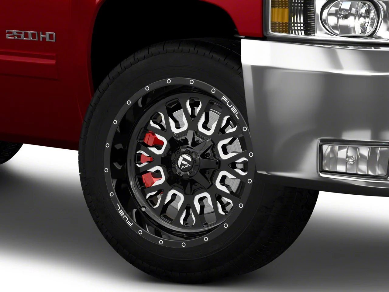 Fuel Wheels Stroke Gloss Black Milled 8-Lug Wheel; 20x9; 20mm Offset (11-14 Silverado 3500 HD SRW)