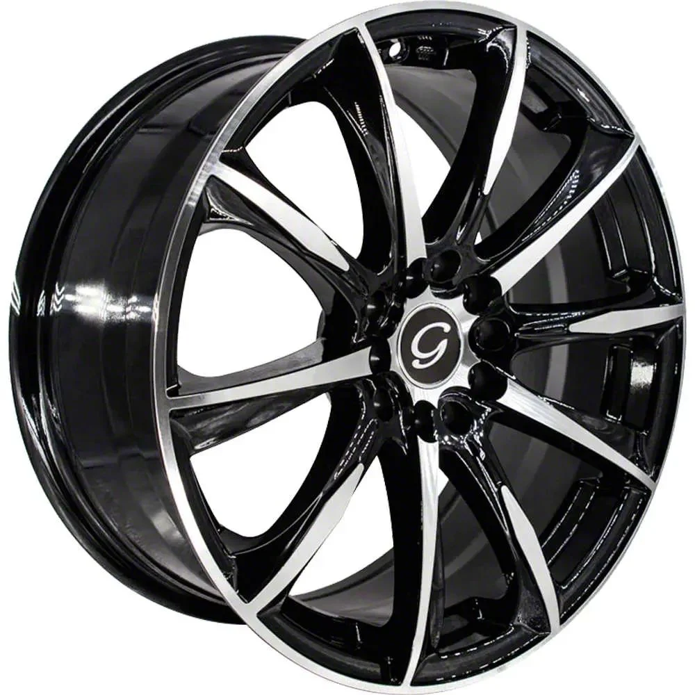 G-Line Alloys G1026 Gloss Black Machined Wheel; 18x8; 35mm Offset (21-26 Mustang Mach-E, Excluding GT)