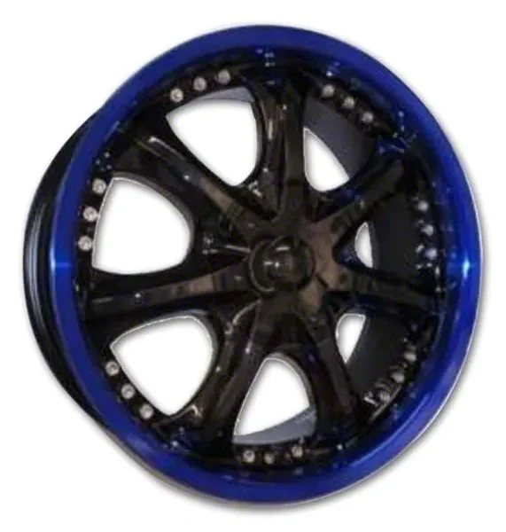 G-Line Alloys G552 Gloss Black with Blue Lip Wheel; 18x7.5; 40mm Offset (21-26 Mustang Mach-E, Excluding GT)