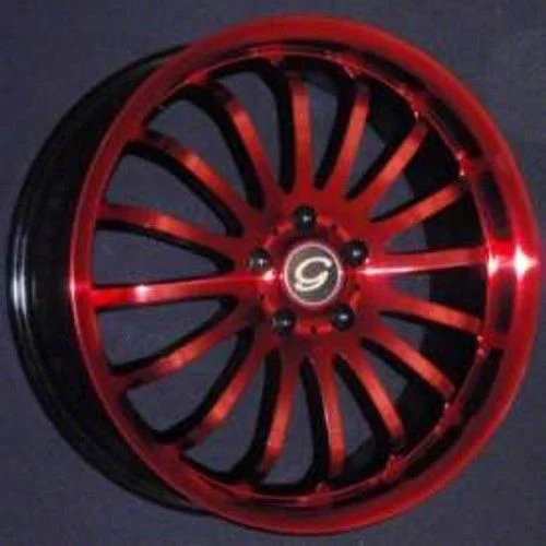 G-Line Alloys G601 Gloss Black with Red Face Wheel; 18x7; 40mm Offset (21-26 Mustang Mach-E, Excluding GT)