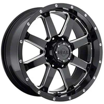 Gear Off-Road Big Block Gloss Black Milled 8-Lug Wheel; 20x10; -19mm Offset (11-16 F-250 Super Duty)