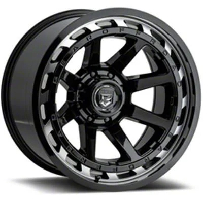 Gear Off-Road Black Hawk Gloss Black Machined 8-Lug Wheel; 20x12; -44mm Offset (11-16 F-250 Super Duty)